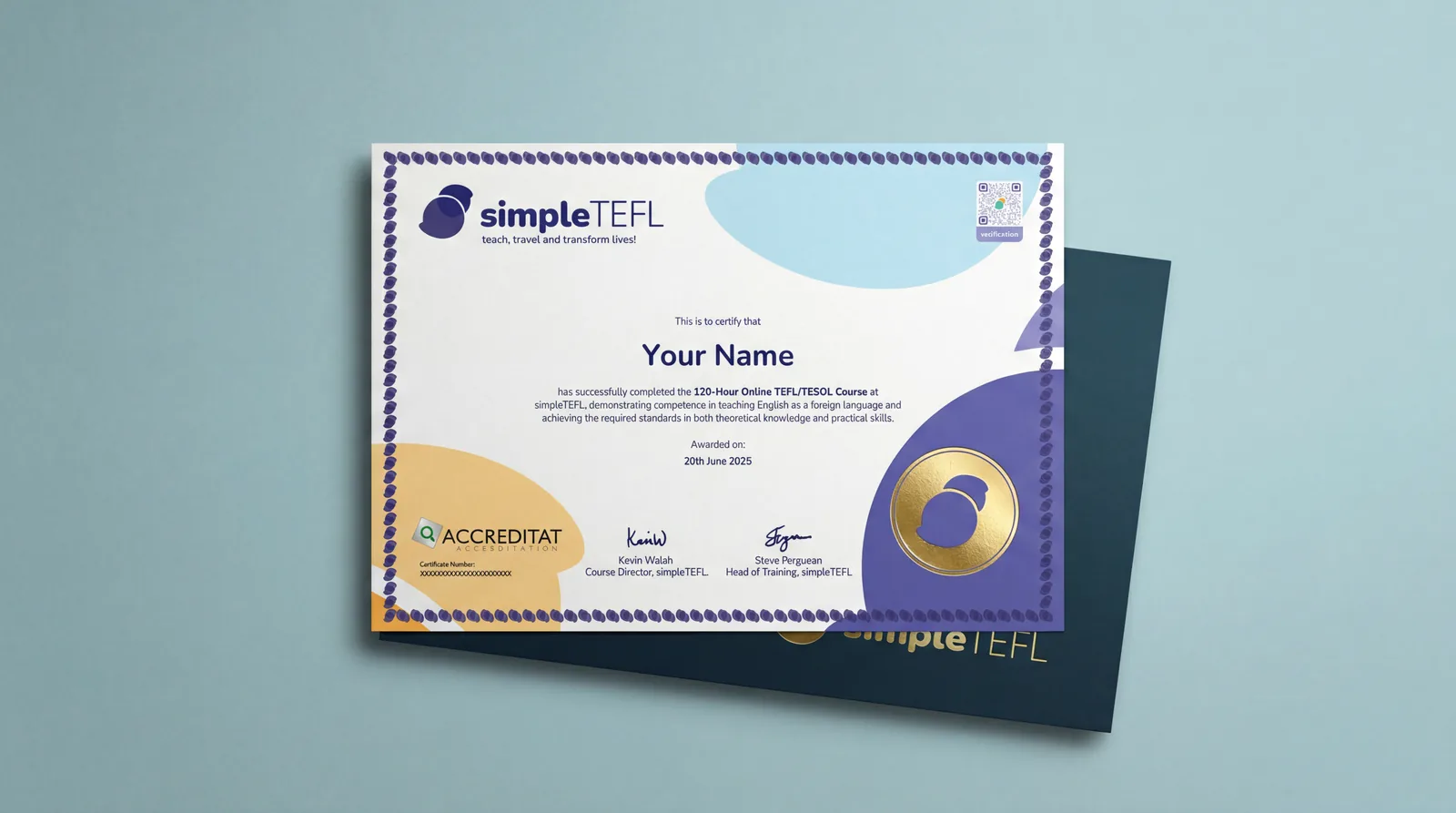 Printed certificate in presentation wallet